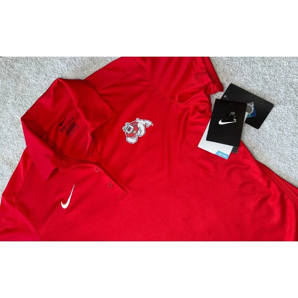 NWT‎ Fresno State Nike Polo Shirt Red Womens Size Small